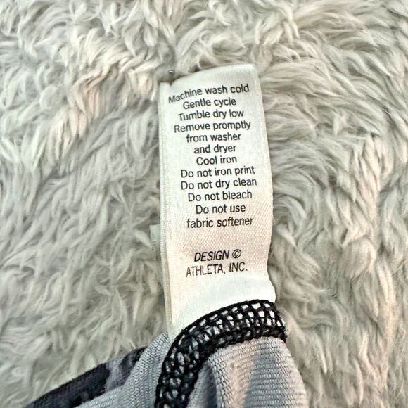 Athleta Womens L Leggings Black Gray Snake Print High Rise Stretch Athleisure - Picture 9 of 12